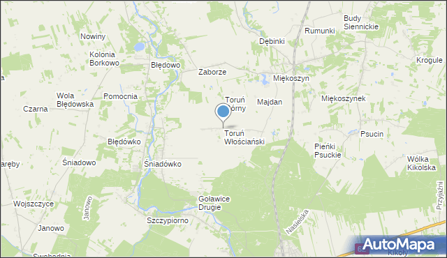 mapa Toruń Włościański, Toruń Włościański na mapie Targeo